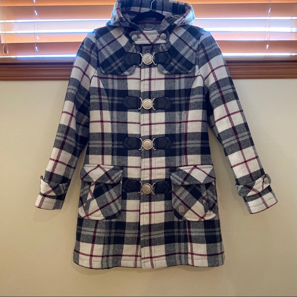 Flannel/ Plaid Long Pea Coat
